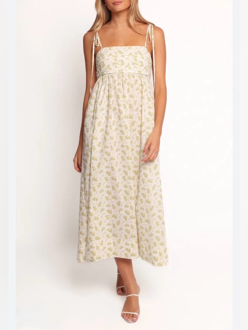 Petal & Pup Ashtyn Maxi Dress Yellow Floral Tie Strap Cotton Size 2 XS NWT